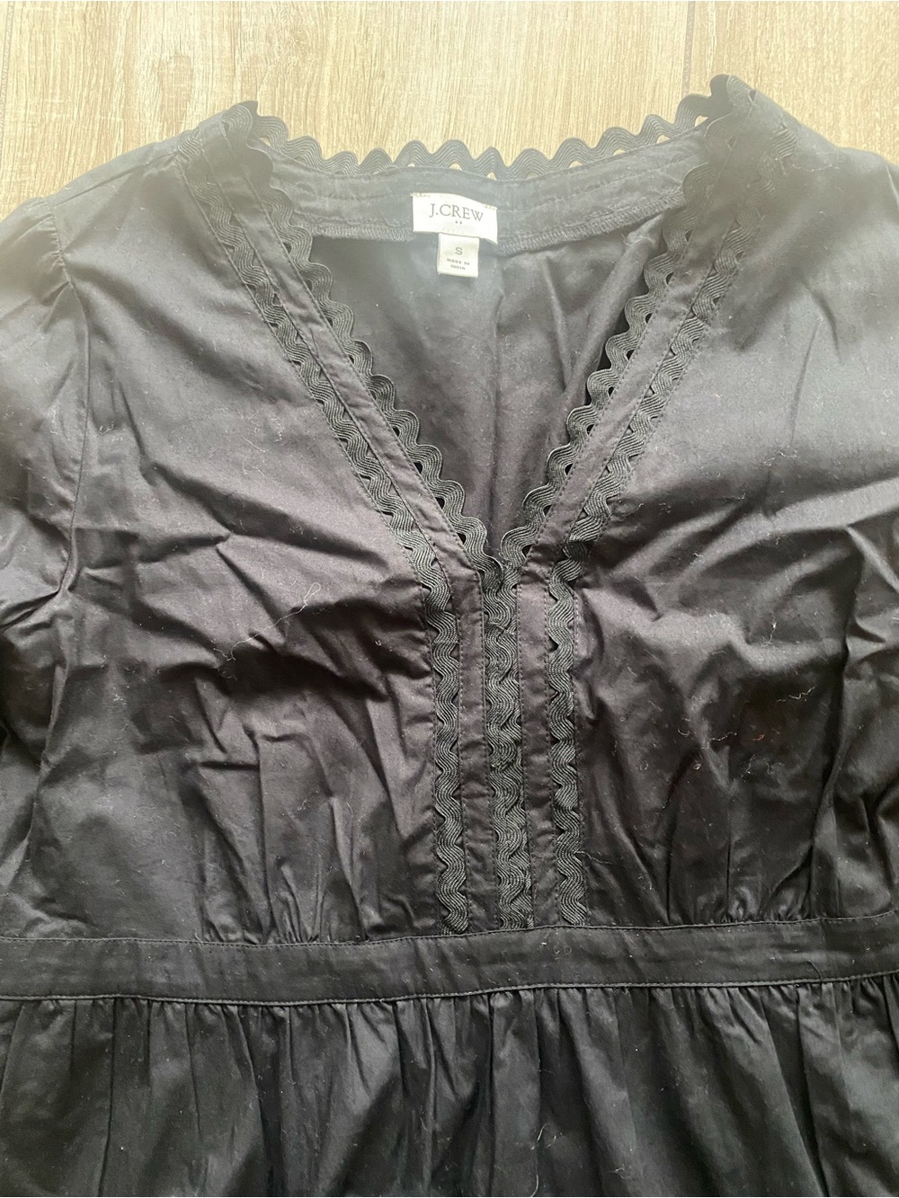 J-Crew Black Tiered Lace-Trim Midi Dress Size Small 44” long/16.5” waist/18”bust - Picture 2 of 9